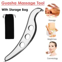 304 en acier inoxydable Gua Sha Guasha Masseur Scraper Physioth￩rapie Muscle Muscle Masage Massage Meridian Toard Spa Tool 2379
