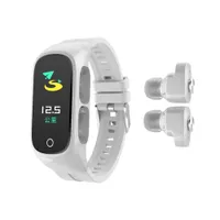 Yezhou N8 Smart Watch Pulsera de pulsera Bluetooth Dos en uno Monitoreo de salud de la frecuencia card￭aca Bluetooth Calling Wireless Auriculares Sports