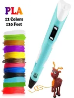 Dikale 3D Printing Pen Diy 3d Pil Pencil 3d Drawing Pen Stift PLA Filamento para niños Educación para niños Juguetes creativos Regalos Y22646800