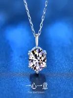 Moissanite S925 Sterling Silver Necklace Female Wild Ins Wind Sixclaw Clavicle Pendant Accessories Niche Design Jewelry3606233
