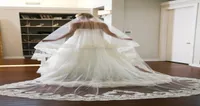 White Champagne Ivory 2022 New Wedding Veil Cathedral Train Handmade Lace Appliques Bridal Accessories Bridal Veils Long Weddi4757096