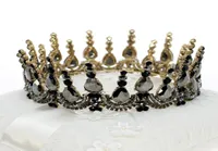 Vintage Barok Kraliçe Kral Kral Gelin Taç Taç Kadınlar Headdress Prom Gelin Düğün Tiaras ve Kaçak Saç Takı Aksesuarları7638602