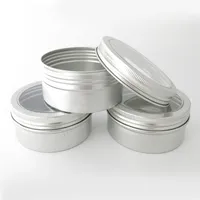 30 x 200g Aluminum jar container With Window 200g Metal Display Tin for cream sugar storage display jewelry glitters use227f