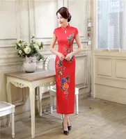 شنغهاي قصة مفتاحية طويلة تشيونغسام فو الحرير تشيونغسام Qipao فستان الصينية التقليدية الصين الفساتين الشرقية امرأة dr5461061