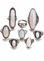 40pcs Los gemischter Ring Mode Schmuck Verschiedene Nachahmung Opal Legierung Metall Ringe Schmuck für Frau Man6188924