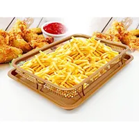 Cookware Parts Copper Crispy Tray Durable Mesh Basket Oil Filter Oven Air Fryer French Fries Fried Chicken Kitchen Portable Tool 221114