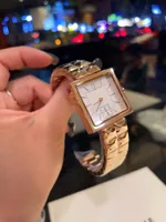 Kvinnors lyxdesigner Watch Swiss Quartz Movement Watches 316L Raffined Steel Octagon Strap Square Watchs