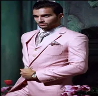 Nowy projekt Pink Groom Tuxedos High Quality Man Wedding Suit Nottch Lapel Center Vent Men Business Prom BlazerjacketPantstieves3932051