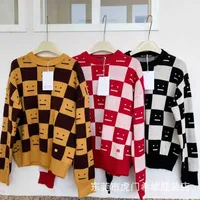 Hoodie Sweater for Women AS Men Ace Unisex Cotton Autumn Checkerboard Color Block Round Neck Pullover and Fashion Designer Stylish Oversize
