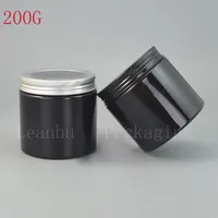 200G X 20PC Empty Black Plastic Cream Jar Cream Jars Cosmetic Packaging DIY Lotion And Cream Containers Whole Large Capacity187E