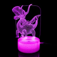Electronics Creative crack 3D small night light automatic color changing breathing atmosphere lamp base translucent acrylic table lamp