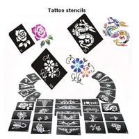 50 Mixed Design Sheets Glitter Temporary Tattoo Stencils263L