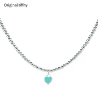 オリジナルのTiffny Luxury Necklace 925 Silver Heart Pendantネックレス