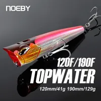 Baits Lures NOEBY Popper Fishing 120mm 41g 190mm 129g Topwater Bubble Jet Wobblers for GT Tuna Big Game Lure 221116