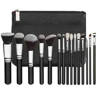 Makeup Brushes Zoeva 8-15pcs en cuir Femmes Zip Handbag Professional Powder Foundation Tools Tools T2209212382