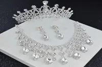 Vintage 2022 Crystal Silver Bridal Crown Jewelry Brincha Sets Sets Women Wedding Acessórios Conjunto de eventos formais Weardress1938931