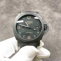 Limited Edition VS Carbon fiber ceramic Paneraisswatch Luxury Mechanical Movement Watch Panera lumino Gmt 44mm Pam438 Ceramica One Jam Lelaki