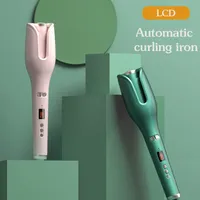 Curling -Eisen Stange Set automatischer Haarblockler Elektrische Keramikheizung LCD -Bildschirm Drehende Wellenzangen Styling Tool 221116