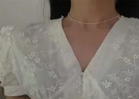 Baroqueonly AAAAA Millet Natural Pearl Necklace Small Collarbone Chain Choker Chain 14K Gold Wrapping Making Joker Strap NVD 2203168670