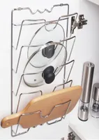 Кухонный организатор на стене настенный кастрюль с крышкой накладки металлическая ржавов многофункциональное хранение 220418