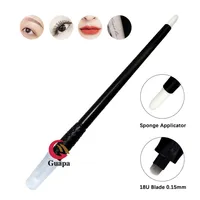 18U Shape Disposable Microblading Pen with 0 15mm Needle Blades with Pigment Sponge Eyebrows Permanent Makeup Tools2502