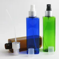 30 PCs 240ml quadrado de névoa plástica garrafa de spray 8oz Clear Blue Amber Green Perfum Atomiser Bottle para Travel265q recarregável265Q