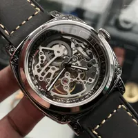 Wristwatches Punk Full Skeleton Men Automatic Mechanical Watch Original ST1646 Movement Mens Wrist Watches Luminous Hands BRIGADA