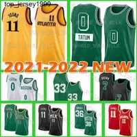 Jayson 0 Tatum Jersey Trae 11 Genç Basketbol 75. Yeşil Beyaz Siyah Marcus 36 Akıllı Jaylen 7 Kahverengi Formalar Erkek Gençlik Yıldönümü 2021