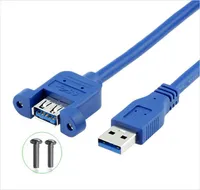 Mobiltelefonkablar USB -kabel 3 0 Förlängning hane till kvinnlig förlängningskabel med dubbel skärmskruvpanelmontering 0 0 6m 1m 1 5m 221114