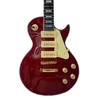 lvybstカスタマイズされたエレクトリックギターカスタムフレームメープルトップ透明な赤い色ローズウッドフィンガーボードマホガニーボディ