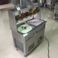 CE Sertifikasyonu ile 220V 110V Kızarmış Dondurma Makinesi Tayland Kızarmış Dondurma Rulo Makinesi Hızlı Dondurulmuş Meyve Dondurma Makinesi273o