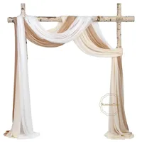 Arc de mariage Tissu de drapage 29 x 6 5 mètres transparent en mousseline de soie en mousseline de toile de fond de rideau de rideau
