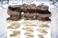 Ombre Micro Loop Ring Hair Extensions Body Wave 1g 300g Blonde Virgin Hair Color 4613 Micro Loop Human Hair Extensions3178310