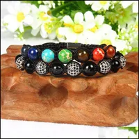 Bracelets de charme bijoux bracelet shambhala 10 pièces en gros de 8 mm perles de pierre 7 chakra cicatrisation yoga méditation rame bracele dhyja