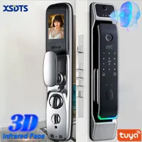 Smart Lock Tuya Smart 3D Face Door Lock Security Face Camera Monitor Intelligent Fingerprint Password Biometric Electronic Key Unlock 221117