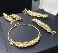 Luxury Designer Other Jewelry Sets Earrings 18k Gold Plated Bracelet Hairpin Brooch Gift Set High Quality With Box8270268