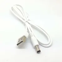 Mobiltelefonkablar Vit PC Laptop USB Male till 5V DC 5 5mm x 2 1mm Barrel Connector Power Cable Charger Cable 221114