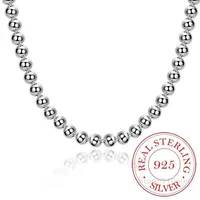 Designer Necklace 925 Sterling Silver 4mm 8mm 10mm Smooth Beads Ball Chain For Women Trendy Wedding Engagement Jewelry Drop26782995
