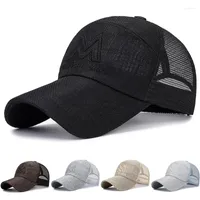 Berets Adjustable Breathable M Linen Mesh Hat Baseball Cap Summer Outdoor Sports Peaked Unisex Long Brim Sunscreen Leisure