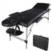 MICHEN 1PC 3 Sections Folding Aluminum Tube SPA Bodybuilding Massage Table Kit Black232W