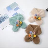 Bandanas 2022 Autumn Release Cute Bear Flower Imitation Children'S Scarf And Winter Fashion