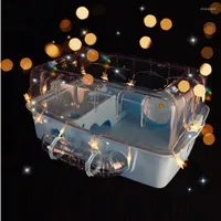 Cat Carriers Super Large Exquisite Hamster Cage Transparent Double Drawer Type DIY Rail Tunnel Golden Bear Package Villa