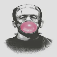 Frankenstein Blowing a Big Pink Bubble Gum Bubble Paintings Art Film Print Silk Poster Home Wall Decor 60x90cm314S