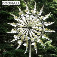 M￩tal de vent en m￩tal unique et magique 3D Sculpture cin￩tique ￠ vent 3D Porceau m￩tallique Spinners solaires pour la cour et le jardin 285K
