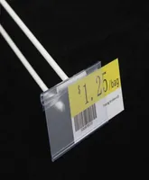 W6080100mmxh46mm42mm PVC Plastik -Etikett -Etikett -Clip -Rahmen -Anzeigehalter in White Clear Pop Card Halter Regal Haken Daten 9716455