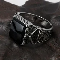 Anéis de homens garantidos Silver S925 Ringos turcos antigos para anel de sinete masculino com joias turcas quadradas de cor de pedra ANELLO UOMO247Z