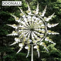 M￩tal de vent en m￩tal unique et magique 3D Sculpture cin￩tique ￠ vent 3D Porceau m￩tallique Spinners solaires pour cour et jardin Decor273J