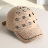 Ball Caps Design Autumn Winter Wool Plush Woman Youth Five-Pointed Star Outing Casual Street Trend Fashion Skull Baseball Cap