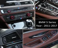 Kolfiberklisterm￤rke f￶r BMW 5 -serie F10 F18 CAR CENTER CONSOL COVER Luftkonditioneringsuttag Dekorativ ram Auto Accessor2441062