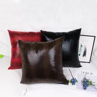 Pillow Nordic Suede Snake Pattern Bronzing Pillowcase Bright Leather Look Throw Sofa Home Car Couch Decor Cover